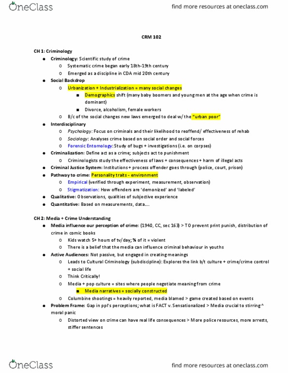 CRM 101 Chapter 6: CRM Midterm Review thumbnail