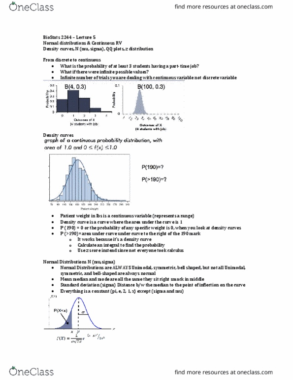 Biology 2244A/B Lecture Notes - Lecture 5: Standard Scale, Specific Weight, Unimodality thumbnail