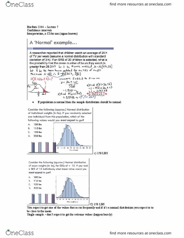 Biology 2244A/B Lecture Notes - Lecture 7: Confounding, Confidence Interval, Sampling Distribution thumbnail