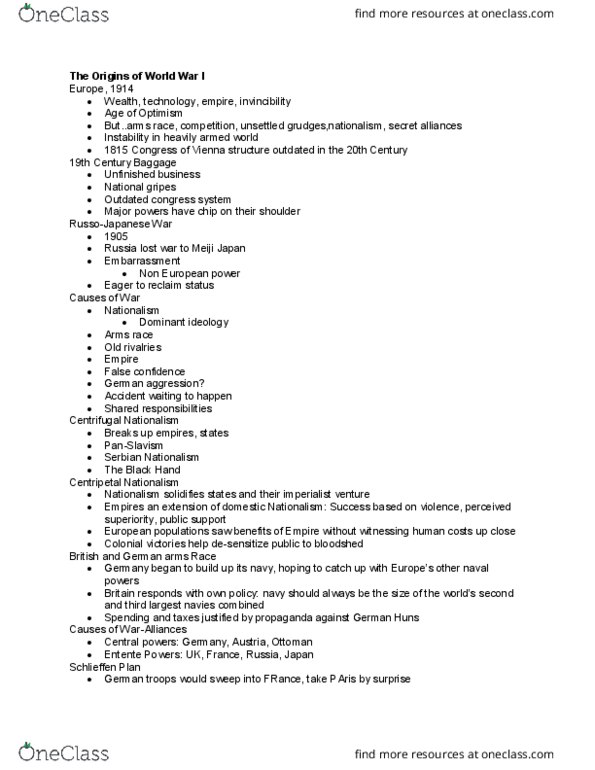 HIST 1084 Lecture 11: The Origins of World War I thumbnail