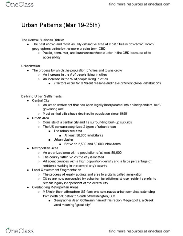 GEO-1400 Lecture Notes - Lecture 8: Urban Sprawl, Rush Hour, Gentrification thumbnail