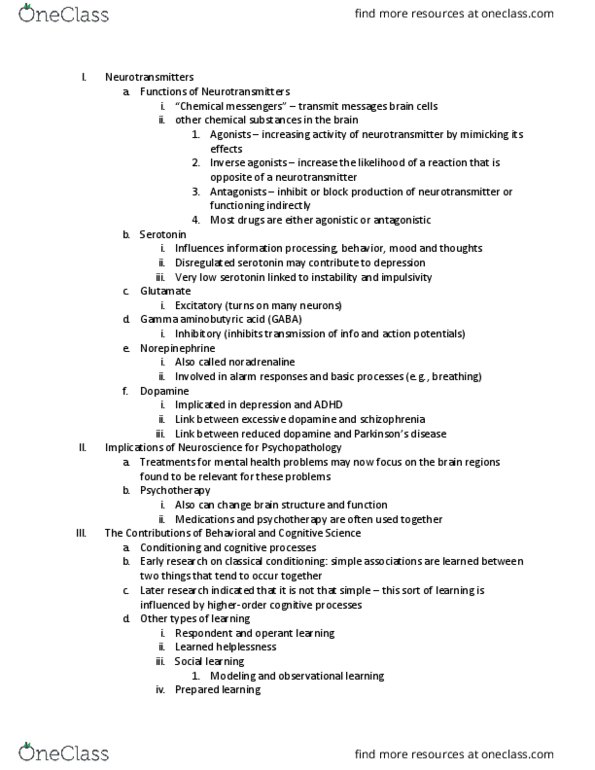 PSY BEH 102C Lecture Notes - Lecture 5: Emotional Dysregulation, Implicit Memory, Developmental Psychopathology thumbnail