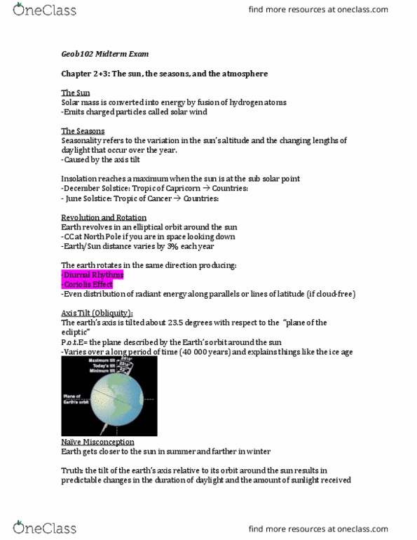 GEOB 102 Lecture Notes - Lecture 4: Advection, Fluid Parcel, Atmospheric Circulation thumbnail