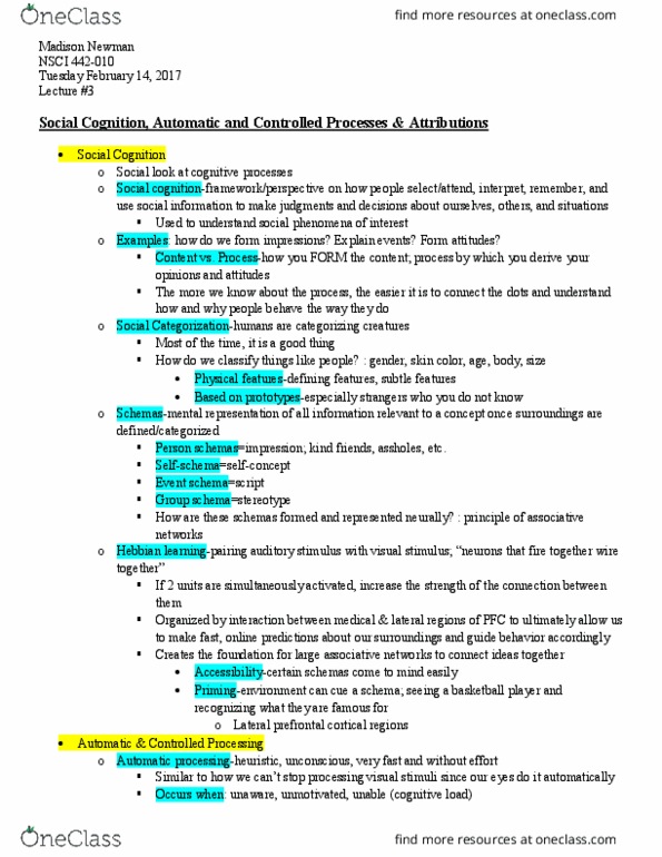 NSCI442 Lecture Notes - Lecture 3: Dieting, Milkshake, Fundamental Attribution Error thumbnail