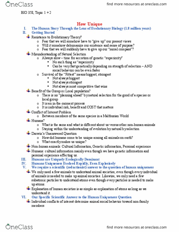 BIO 358 Lecture Notes - Lecture 1: The Double Helix, Helium Atom, Combinatoriality thumbnail