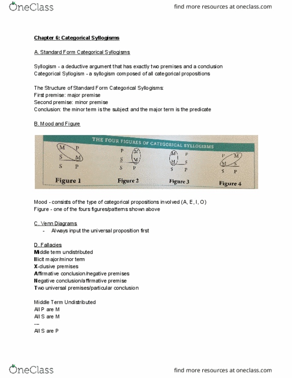 PHIL-1003 Chapter Notes - Chapter 6: Middle Term, Deductive Reasoning thumbnail