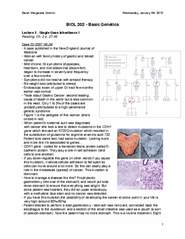 BIOL 202 Lecture Notes - Lecture 2: Pea, Esophagogastroduodenoscopy, Gastrectomy thumbnail