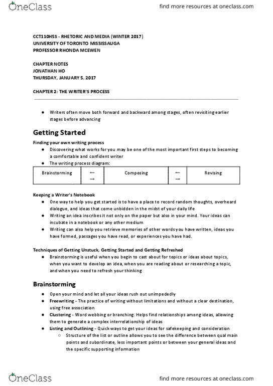 CCT110H5 Chapter Notes - Chapter 2: Proofreading, Alliteration, University Of Toronto Mississauga thumbnail