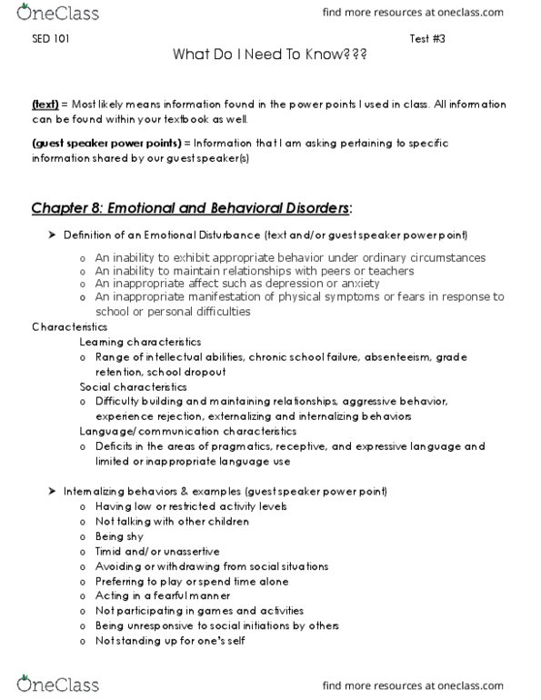 SED 101 Lecture Notes - Lecture 3: Childhood Disintegrative Disorder, Asperger Syndrome, Developmental Disability thumbnail