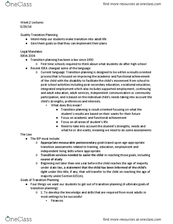 SED 360 Lecture Notes - Lecture 1: Socioeconomic Status, Supported Employment, Independent Living thumbnail