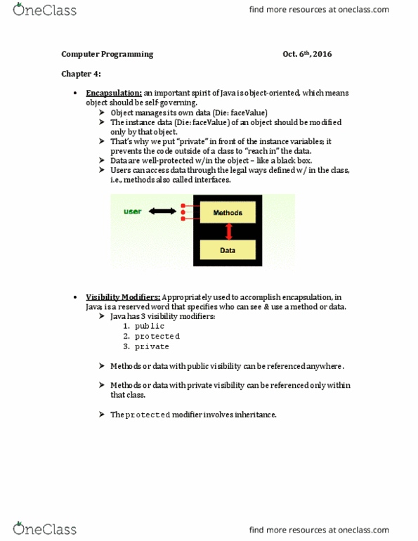 CS 121 Lecture Notes - Lecture 21: Instance Variable, Reserved Word thumbnail