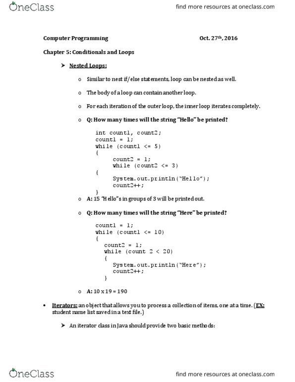 CS 121 Lecture Notes - Lecture 30: Dynamic Array, Iterator thumbnail