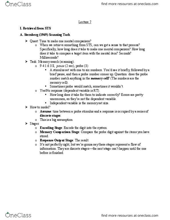 PSYC 2700 Lecture Notes - Lecture 7: Catdog, Free Recall, Endel Tulving thumbnail