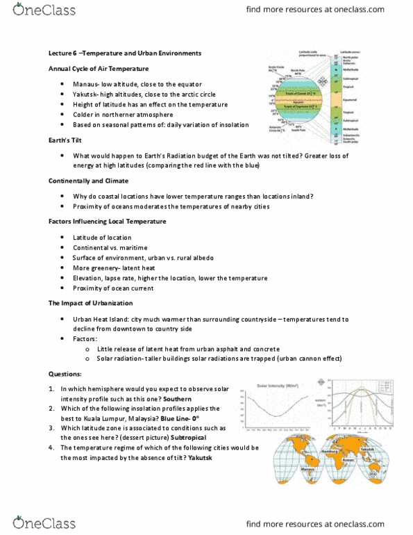 ENVIRSC 1C03 Lecture Notes - Lecture 6: Urban Heat Island, Arctic Circle, Lapse Rate thumbnail