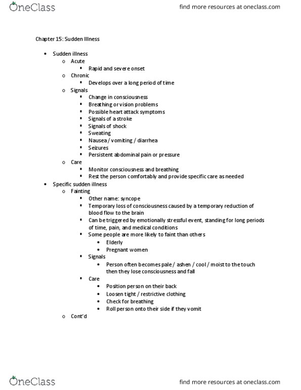 ED-3220 Chapter Notes - Chapter 15: Thrombus, Cardiovascular Disease, Somnolence thumbnail