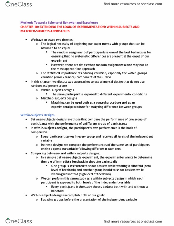 SOCECOL 10 Chapter Notes - Chapter 10: Ronald Fisher, Ovulation, Analysis Of Variance thumbnail