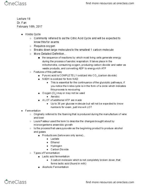 BIO 214 Lecture Notes - Lecture 18: Enterobacter, Acetoin, Isopropyl Alcohol thumbnail