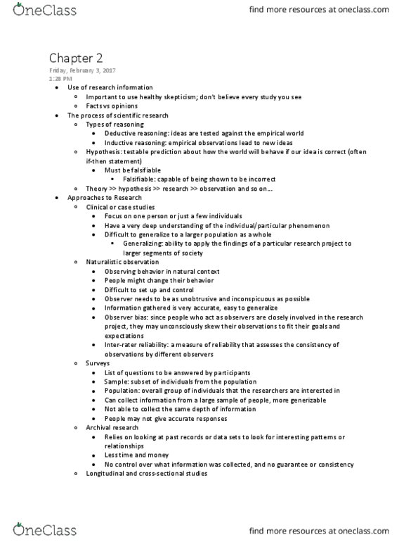 PSYC 1103 Chapter Notes - Chapter 2: Operational Definition, Informed Consent, Institutional Animal Care And Use Committee thumbnail