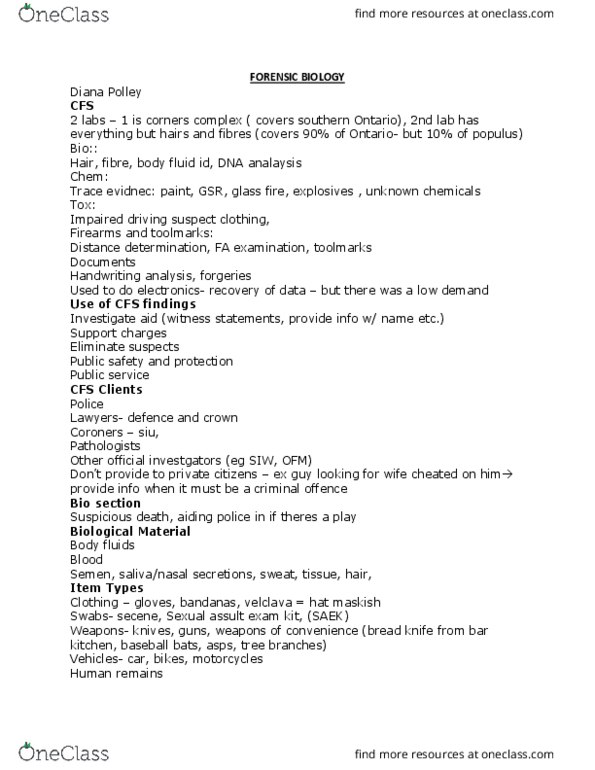 FSC239Y5 Lecture 23: FSC239 Forensic Biology thumbnail