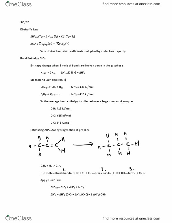 University College - Chemistry Chem 112A Lecture Notes - Lecture 19: Bond-Dissociation Energy, Enthalpy, Dihydrogen Cation thumbnail