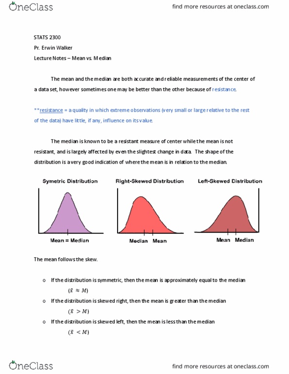 STAT-2300 Lecture 5: Center (Mean vs. Median) thumbnail