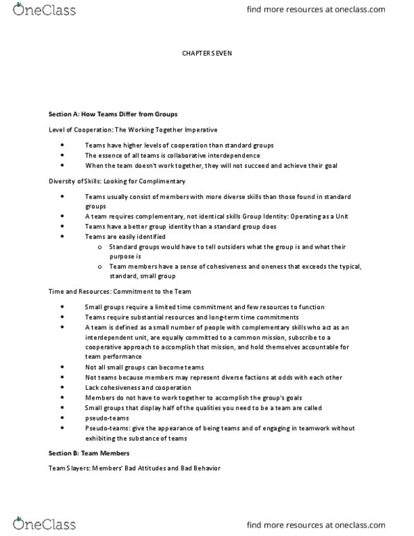 CTAC 359 Lecture Notes - Lecture 7: Role Conflict, Quality Circle, Shared Belief thumbnail