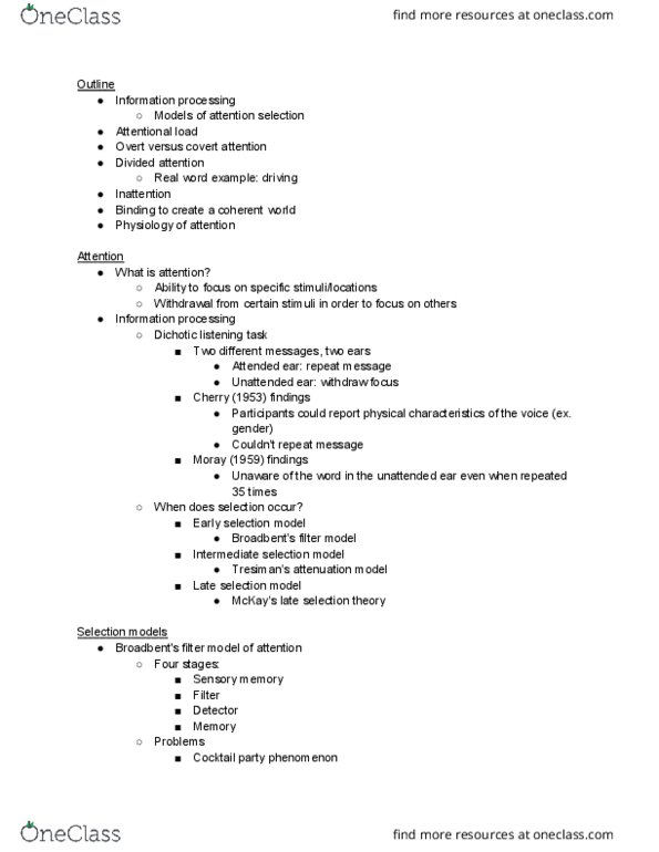 PSYC 3 Lecture Notes - Lecture 4: Blue Triangle, Thalamus, Parahippocampal Gyrus thumbnail