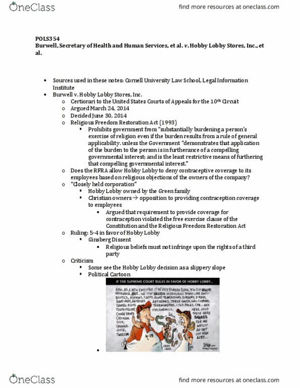 POLS 354 Lecture Notes - Lecture 5: American Civil Liberties Union, Sildenafil, Cornell Law School thumbnail