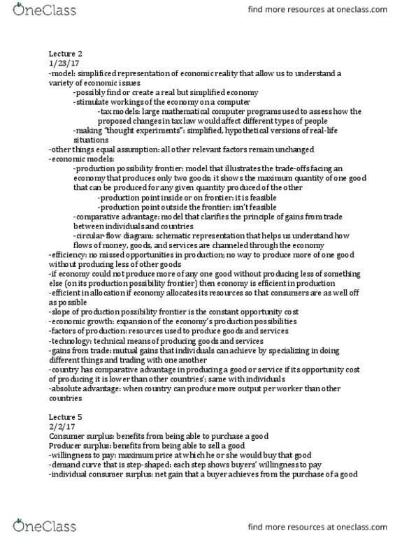 01:220:102 Lecture Notes - Lecture 2: Efficient-Market Hypothesis, Market Failure, Economic Surplus thumbnail