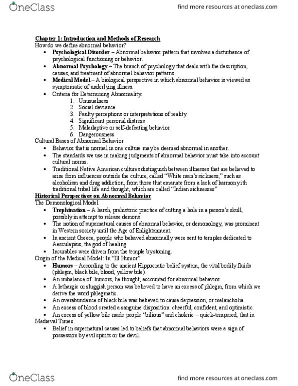PSYC 2364 Chapter Notes - Chapter 1: Longitudinal Study, Random Assignment, Institutional Review Board thumbnail