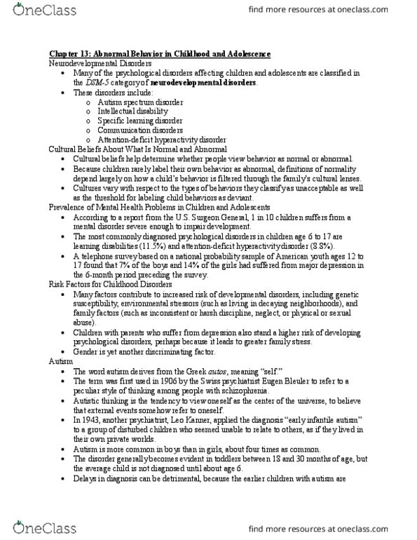 PSYC 2364 Chapter Notes - Chapter 13: Constipation, Methylphenidate, Emotional Contagion thumbnail