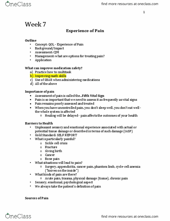 Nursing 2230A/B Lecture 7: 2230- week 7 thumbnail