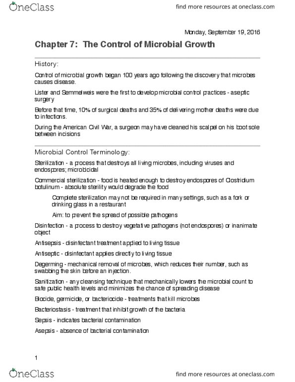 BIO 3372 Lecture 7: Chapter 7 - Control of Microbial Groeth thumbnail