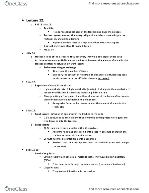 BIOL 3070 Lecture Notes - Lecture 12: Partial Pressure, Osmotic Concentration, Cardiac Output thumbnail