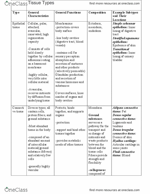 ANA 113 Lecture Notes - Lecture 3: Stratified Squamous Epithelium, Hyaline Cartilage, Transitional Epithelium thumbnail