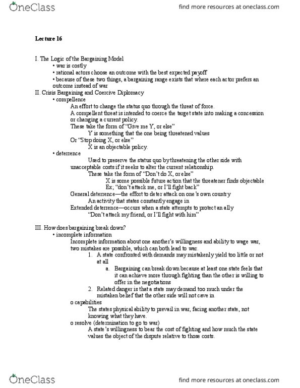 INR 2002 Lecture Notes - Lecture 16: Brinkmanship thumbnail