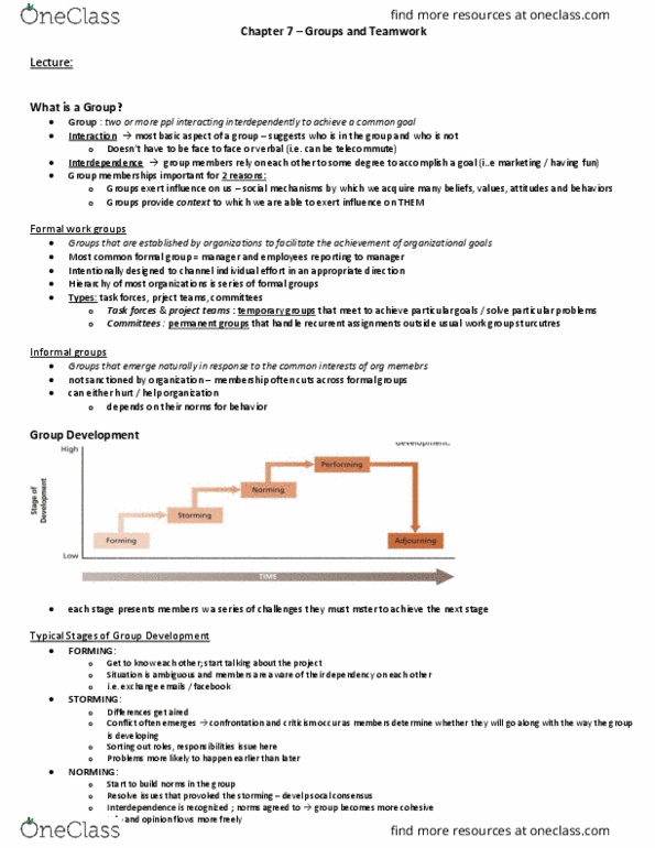 BU288 Chapter Notes - Chapter 7: Telecommuting, Role Conflict, Job Performance thumbnail