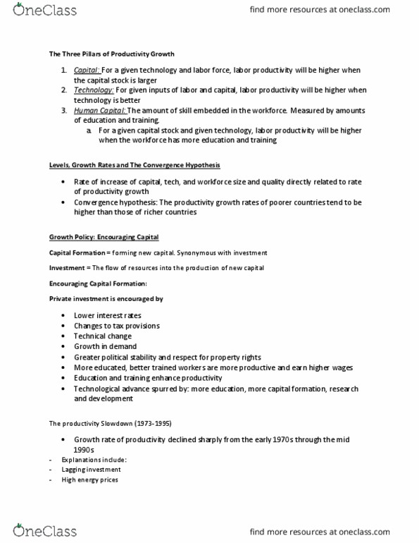 ECO 1302 Lecture Notes - Lecture 7: Capital Formation thumbnail