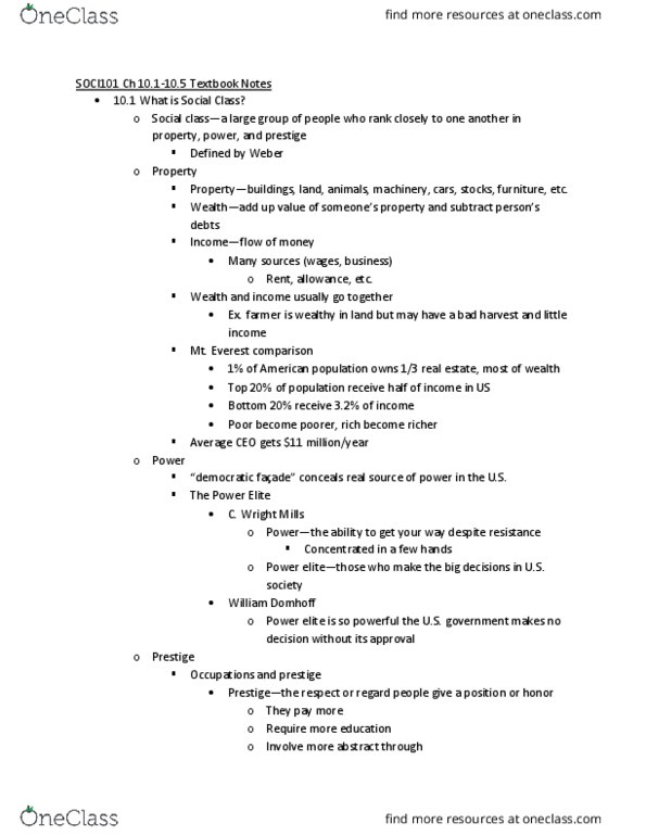 SOCI 101 Chapter 10.1-10.5: SOCI101 Ch 10.1-10.5 Textbook Notes thumbnail