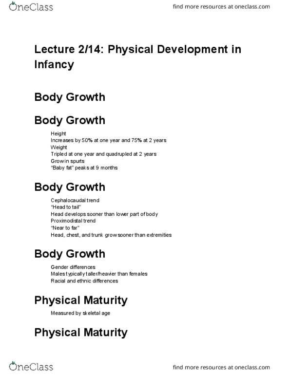 ED PSYCH 320 Lecture Notes - Lecture 1: Cerebral Cortex, Cortisol, Breastfeeding thumbnail