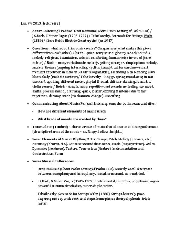MUAR 211 Lecture Notes - Johann Sebastian Bach, Psalm 110, Duple And Quadruple Metre thumbnail