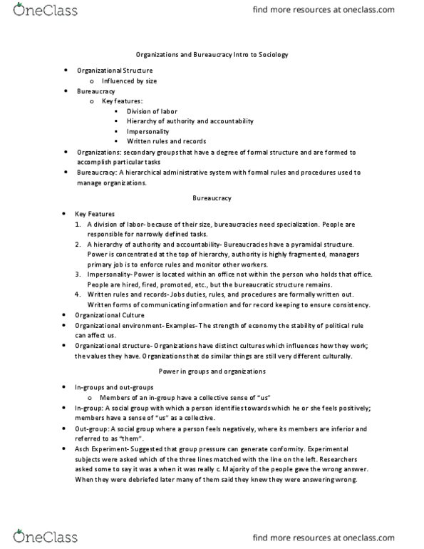 SOC 1113 Lecture Notes - Lecture 17: Ingroups And Outgroups, Peer Pressure, Groupthink thumbnail