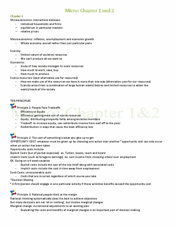 EC120 Chapter Notes - Chapter 1: Invisible Hand, Fireproofing, Opportunity Cost thumbnail