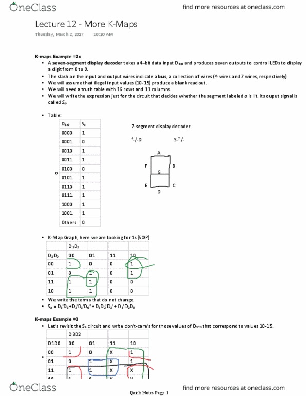 CSE 220 Lecture Notes - Lecture 12: Yottabyte, Boolean Expression, And Gate thumbnail