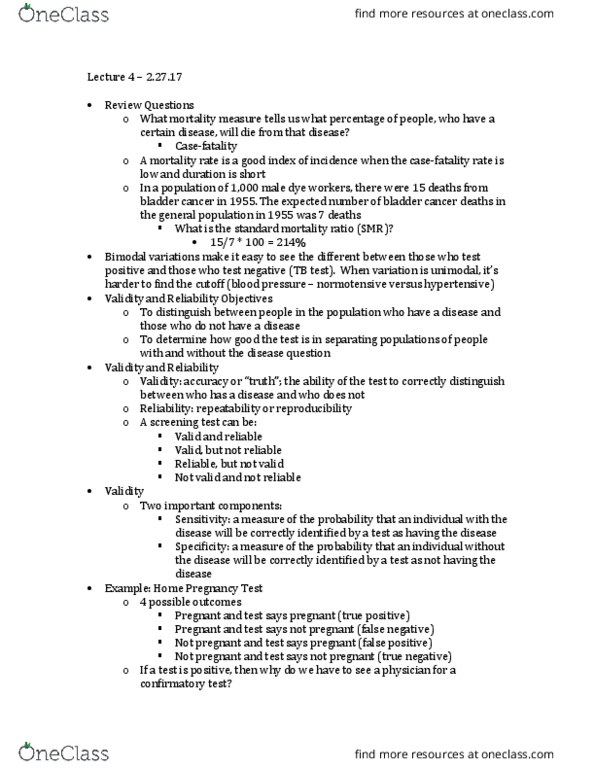 HLPR222 Lecture Notes - Lecture 4: Bladder Cancer, Unimodality, Blood Sugar thumbnail