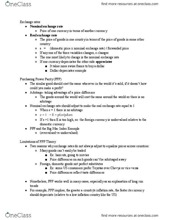 CAS EC 102 Lecture Notes - Lecture 15: Big Mac Index, Arbitrage, Substitute Good thumbnail