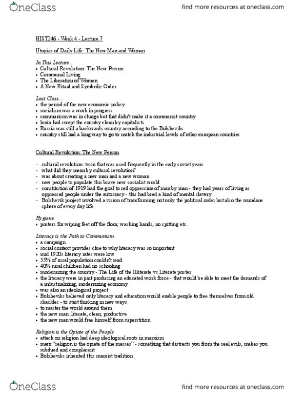 HIST 246 Lecture Notes - Lecture 7: List Of Six Feet Under Episodes, The Symbolic, Opiate thumbnail