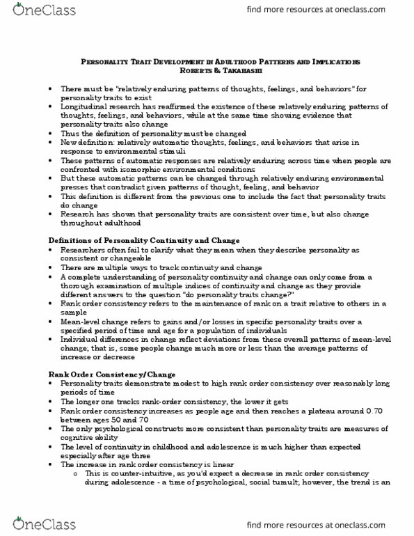 PSYC 332 Chapter Notes - Chapter 4: Trait Theory, Fluoxetine, Cognitive Behavioral Therapy thumbnail