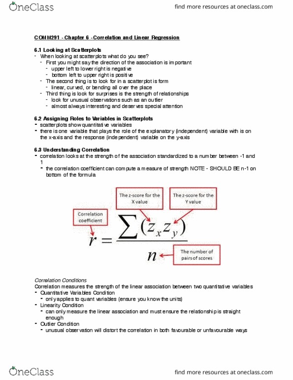 COMM 291 Chapter Notes - Chapter 6: Scatter Plot, Standard Deviation, Confounding thumbnail