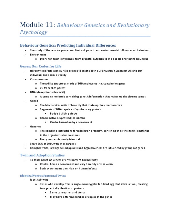 PSYC 1000 Chapter Notes -Twin, Prenatal Nutrition, Heredity thumbnail